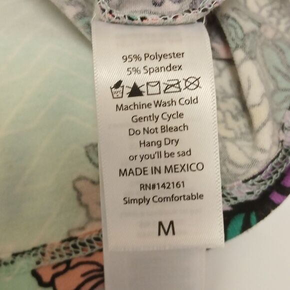 LULAROE Floral Sleeveless Dress Elastic Waist Size M. Mint Green - Picture 7 of 7